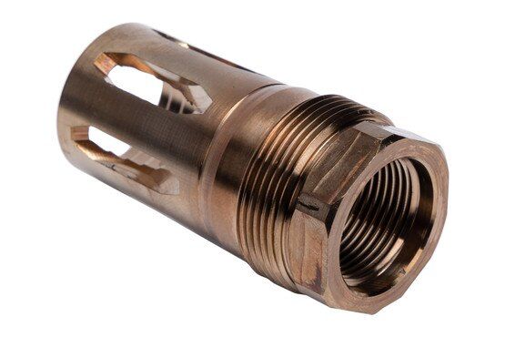 Rearden R2S (HT) Flash Hider Square Suppressor Mount has 5/8x24 threads.